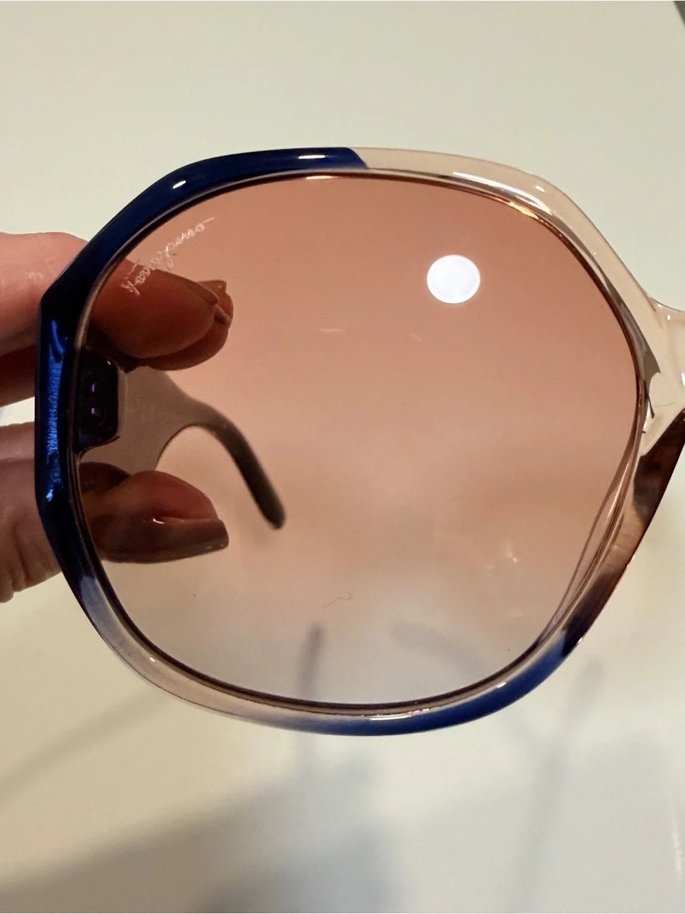 Brand New Salvatore Ferragamo SF943S 083 Oversized Sunglasses Blue Pink 60mm